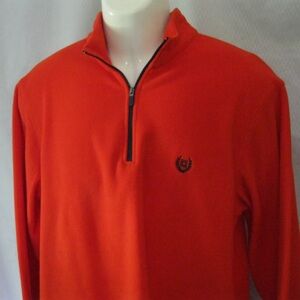 CHAPS SPORT Men's Size L Long Sleeve 1/4 Zip Fleece Sweater Sweatshirt